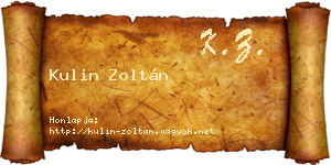 Kulin Zoltán névjegykártya